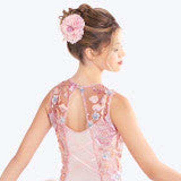 Dance Costume XXL Child Pink Revolution RC23888 Ballet YAGP Sequin Dress Floral - Picture 2 of 3